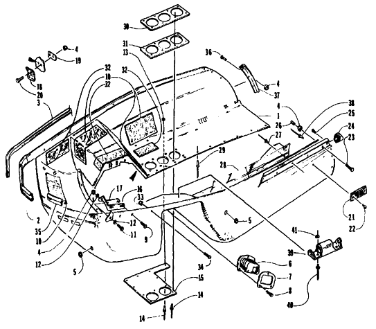 Parts Diagram for Arctic Cat 1995 ZRT 600 SNOWMOBILE BELLY PAN ASSEMBLY