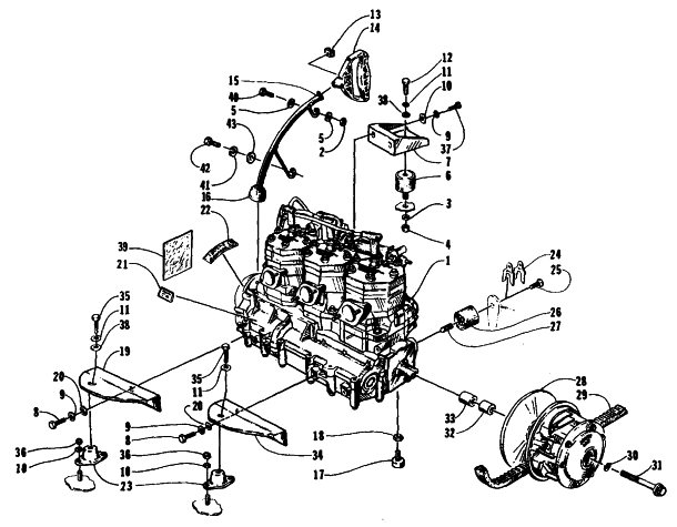 Parts Diagram for Arctic Cat 1995 ZRT 800 SNOWMOBILE ENGINE AND RELATED PARTS