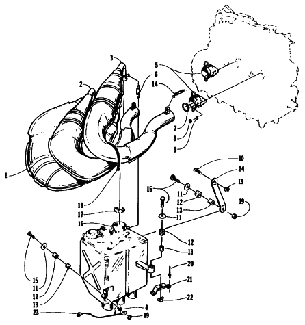 Parts Diagram for Arctic Cat 1995 ZRT 800 SNOWMOBILE EXHAUST ASSEMBLY