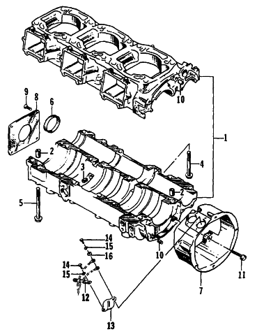 Parts Diagram for Arctic Cat 1995 ZRT 800 SNOWMOBILE CRANKCASE ASSEMBLY