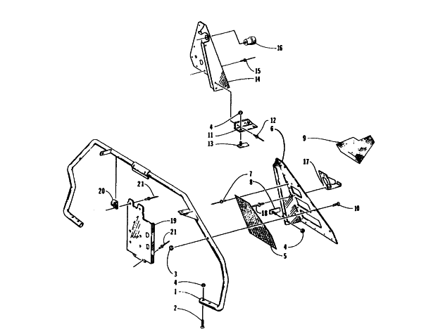 Parts Diagram for Arctic Cat 1996 PANTHER DELUXE SNOWMOBILE STEERING SUPPORT ASSEMBLY