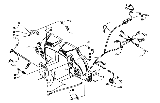 Parts Diagram for Arctic Cat 1996 PANTHER LC SNOWMOBILE CONSOLE, SWITCHES, AND WIRING ASSEMBLIES