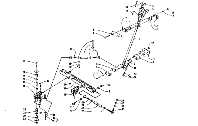 Parts Diagram for Arctic Cat 1995 BEARCAT 550 SNOWMOBILE TIE ROD AND STEERING POST ASSEMBLY