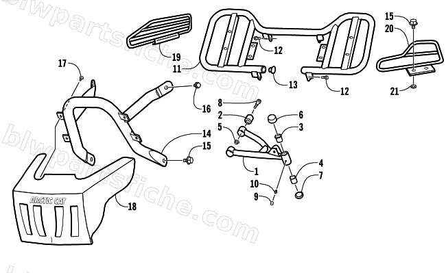 A-ARM, FLOOR PANEL, AND BUMPER ASSEMBLY diagram