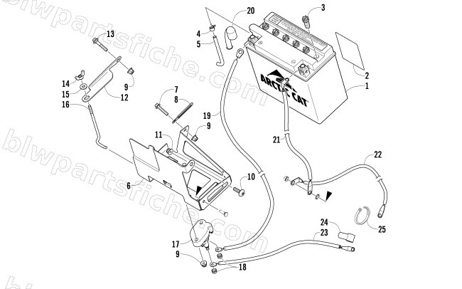 BATTERY AND TRAY ASSEMBLY diagram