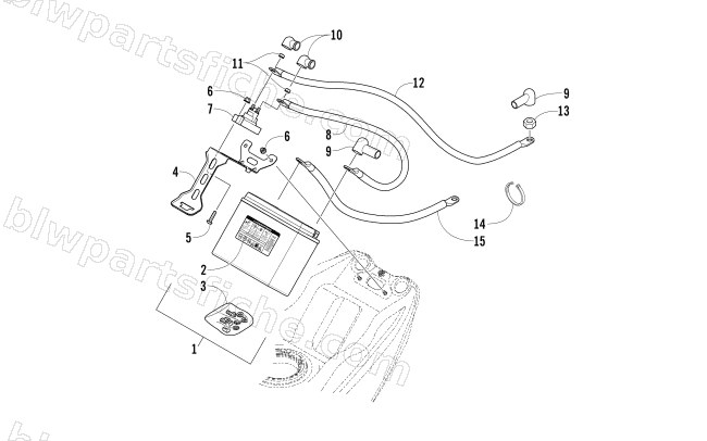 BATTERY AND TRAY ASSEMBLY diagram