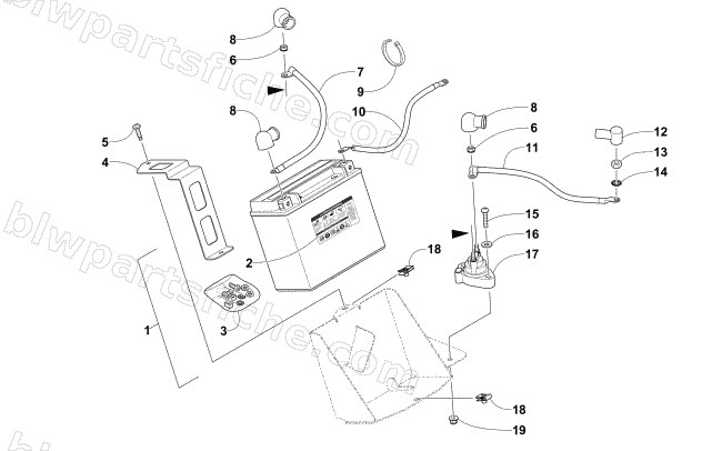 BATTERY AND TRAY ASSEMBLY diagram