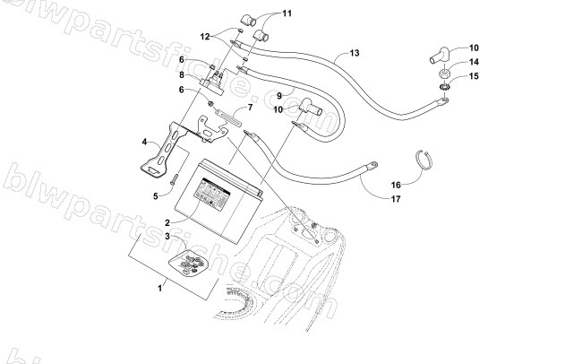 BATTERY AND TRAY ASSEMBLY diagram