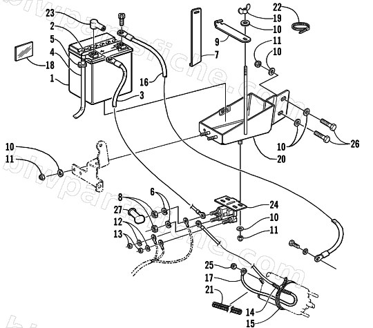 BATTERY, SOLENOID, AND CABLES diagram