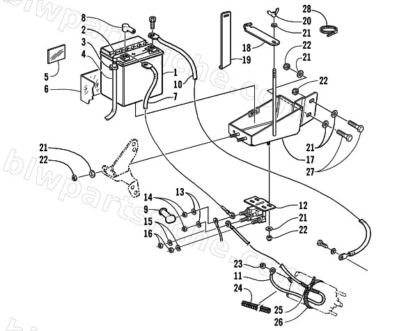 BATTERY, SOLENOID, AND CABLES diagram