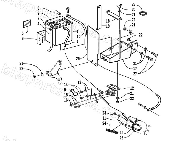 BATTERY, SOLENOID, AND CABLES diagram