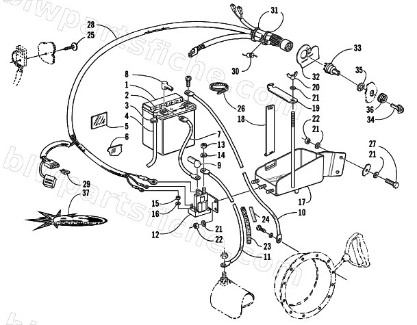 BATTERY, SOLENOID, AND CABLES diagram