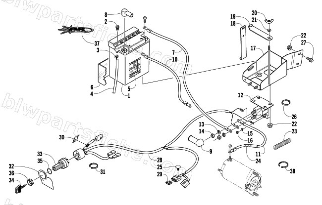 BATTERY, SOLENOID, AND CABLES diagram