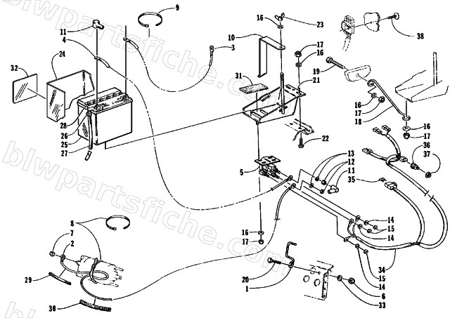 BATTERY, SOLENOID, AND CABLES diagram