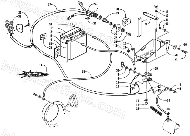 BATTERY, SOLENOID, AND CABLES (Optional) diagram