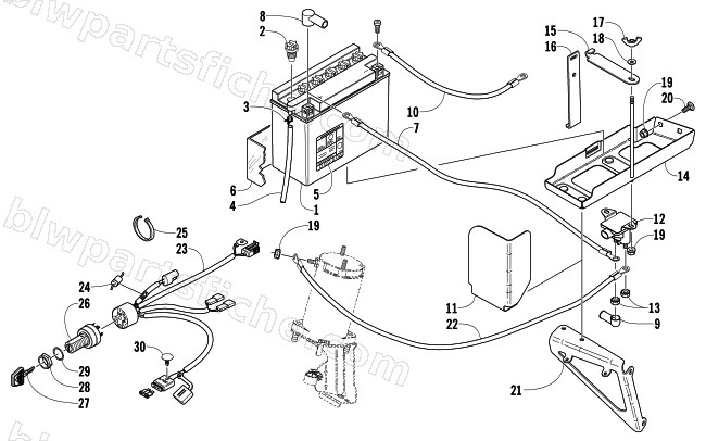 BATTERY, SOLENOID, AND CABLES (Optional) diagram