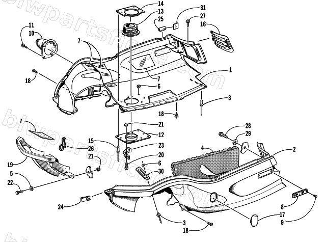 BELLY PAN AND FRONT BUMPER ASSEMBLY diagram