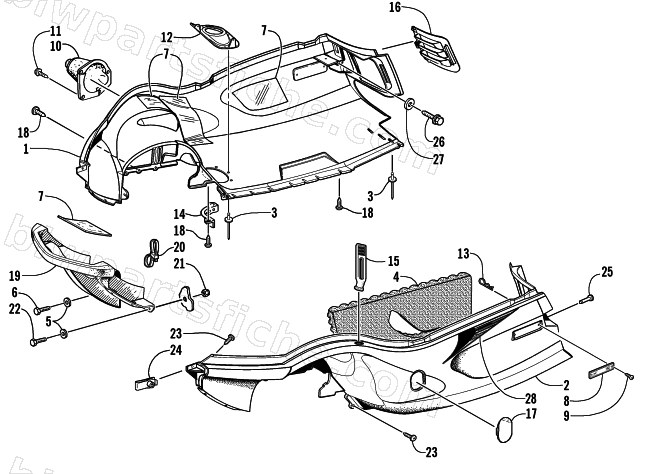 BELLY PAN AND FRONT BUMPER ASSEMBLY diagram
