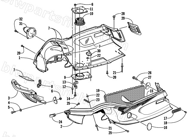 BELLY PAN AND FRONT BUMPER ASSEMBLY diagram