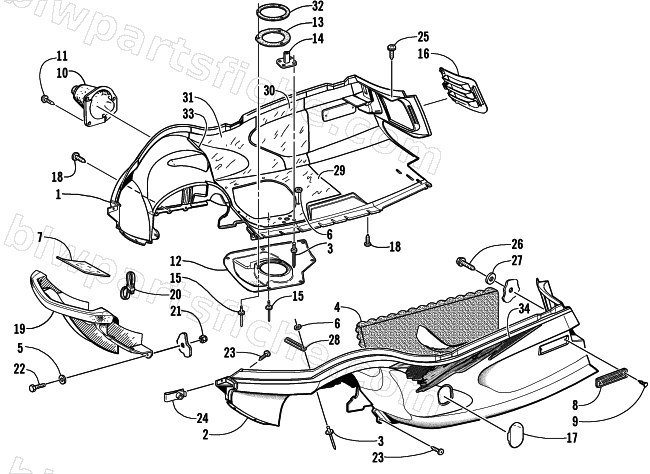 BELLY PAN AND FRONT BUMPER ASSEMBLY diagram