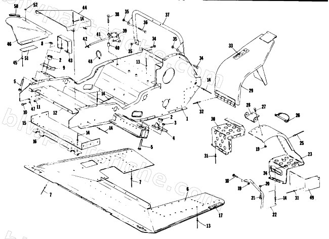BELLY PAN AND FRONT FRAME diagram