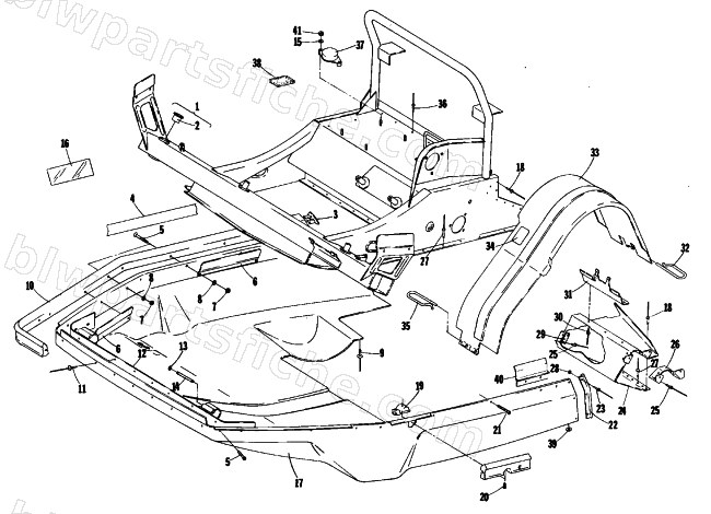 BELLY PAN AND FRONT FRAME diagram