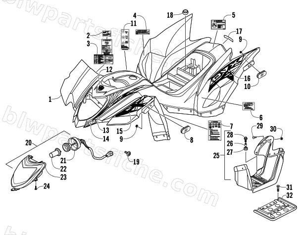 BODY PANEL AND HEADLIGHT ASSEMBLY diagram