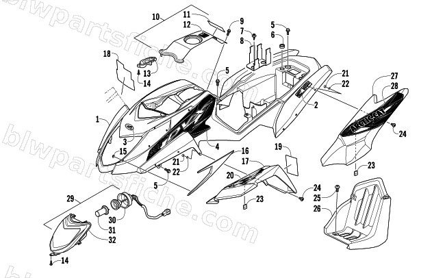BODY PANEL AND HEADLIGHT ASSEMBLY diagram