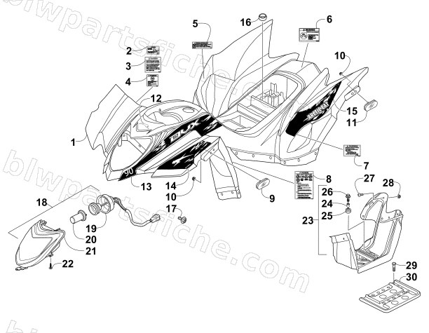 BODY PANEL AND HEADLIGHT ASSEMBLY diagram