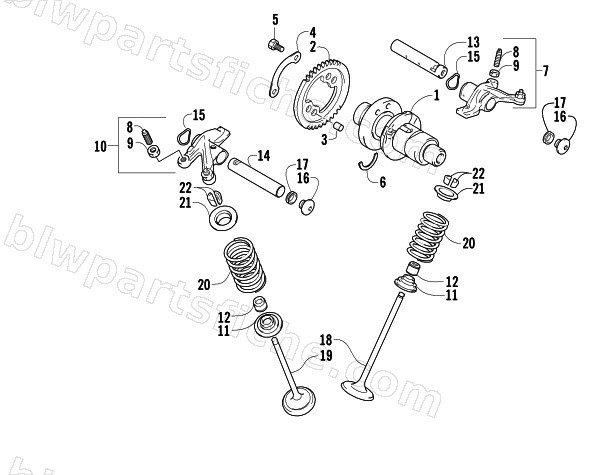CAMSHAFT/VALVE ASSEMBLY diagram