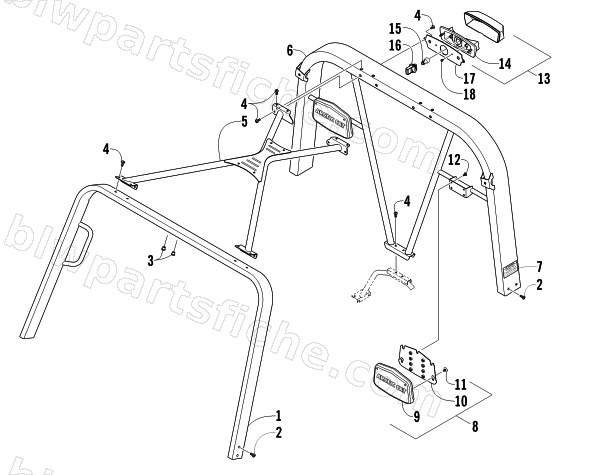 CANOPY AND TAILLIGHT ASSEMBLY diagram
