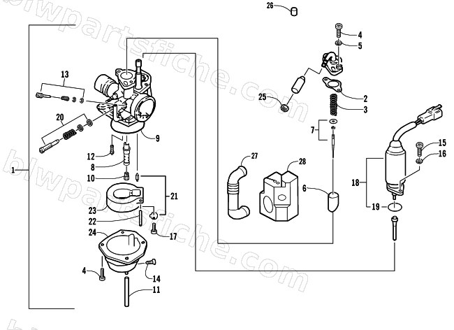CARBURETOR ASSEMBLY diagram