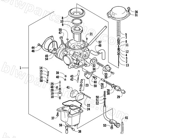 CARBURETOR ASSEMBLY diagram
