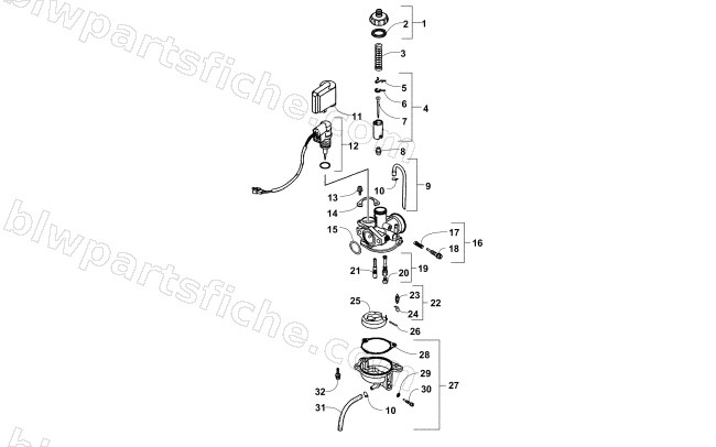 CARBURETOR ASSEMBLY diagram