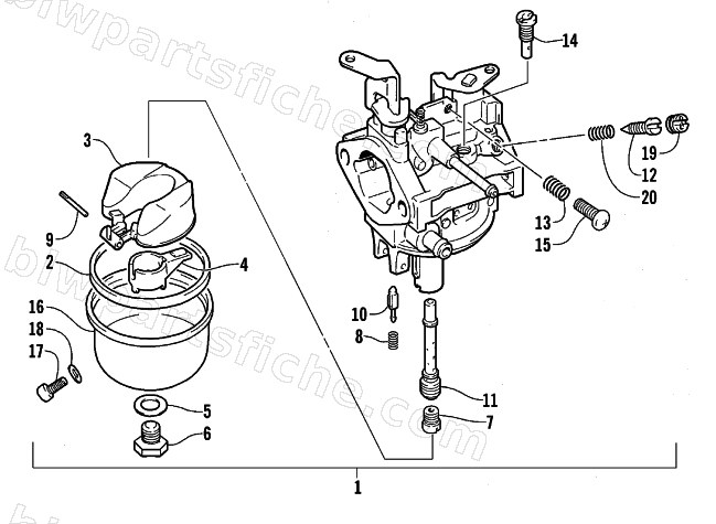 CARBURETOR ASSEMBLY diagram