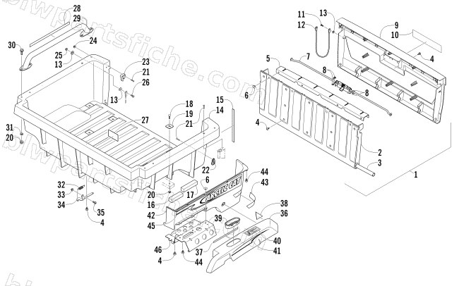 CARGO BOX AND TAILGATE ASSEMBLY diagram