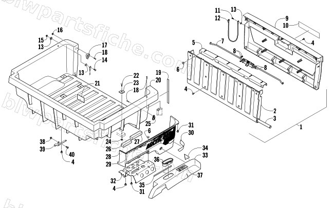 CARGO BOX AND TAILGATE ASSEMBLY diagram