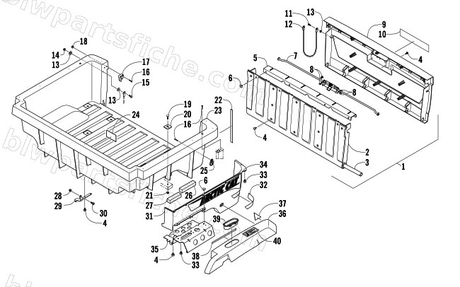 CARGO BOX AND TAILGATE ASSEMBLY diagram