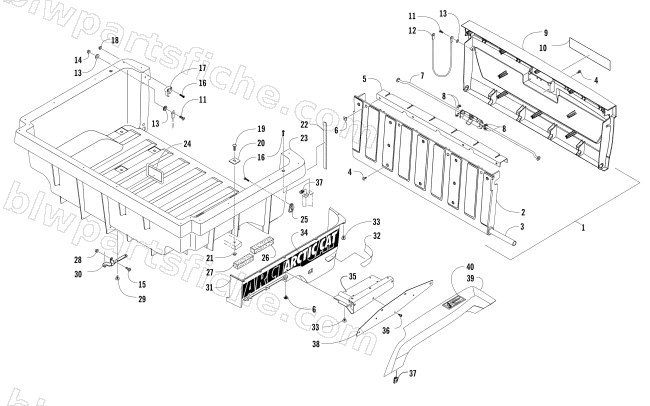 CARGO BOX AND TAILGATE ASSEMBLY diagram