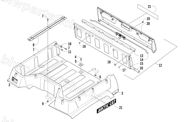 CARGO BOX AND TAILGATE ASSEMBLY diagram