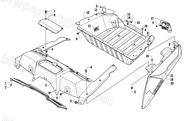 CARGO BOX AND TAILLIGHT ASSEMBLY diagram