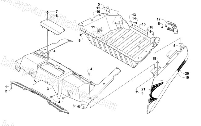 CARGO BOX AND TAILLIGHT ASSEMBLY diagram