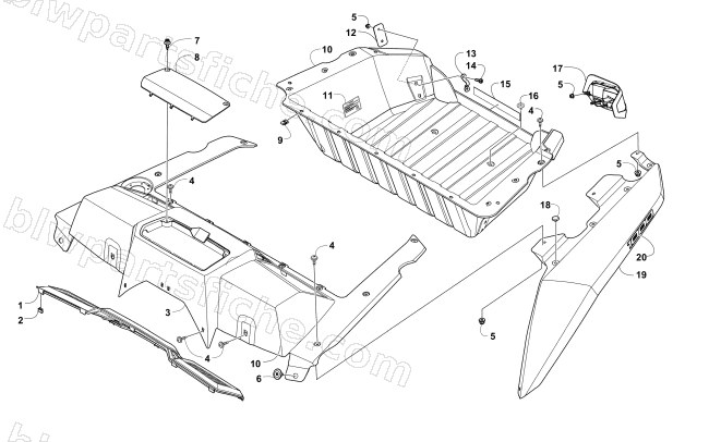 CARGO BOX AND TAILLIGHT ASSEMBLY diagram