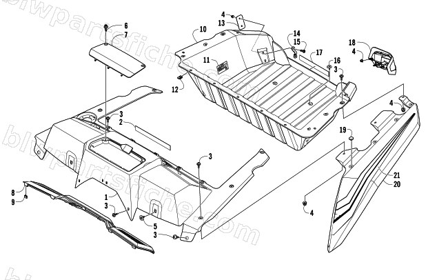 CARGO BOX AND TAILLIGHT ASSEMBLY diagram