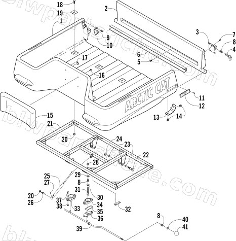 CARGO BOX AND TILT FRAME ASSEMBLY diagram