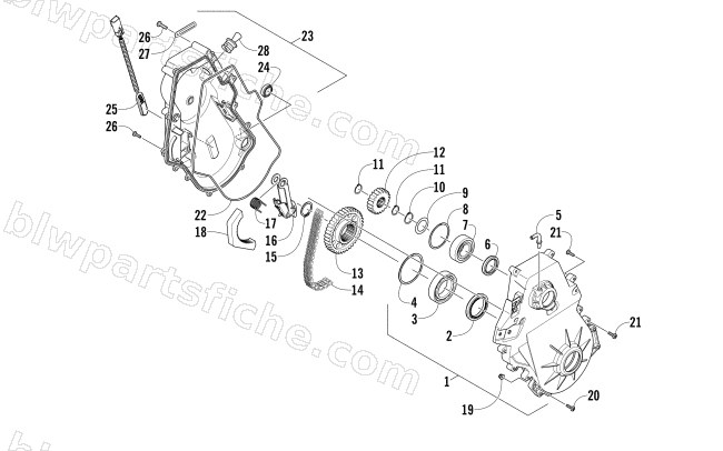 CHAIN CASE ASSEMBLY diagram