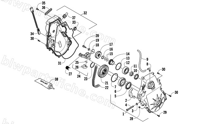 CHAIN CASE ASSEMBLY diagram