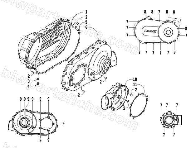 CLUTCH SIDE ENGINE COVERS diagram