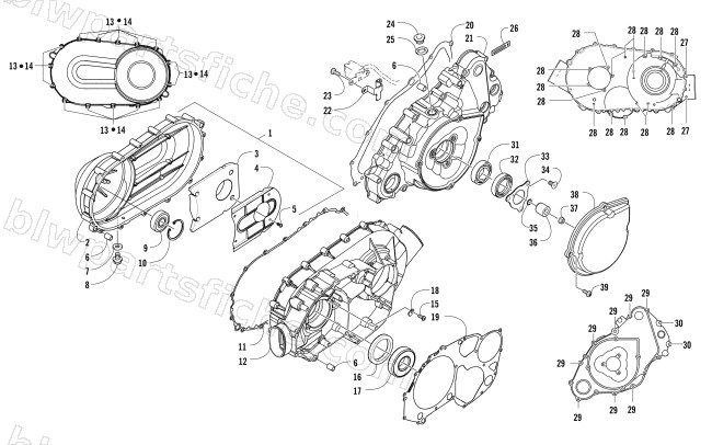 CLUTCH/V-BELT/MAGNETO COVER ASSEMBLY diagram