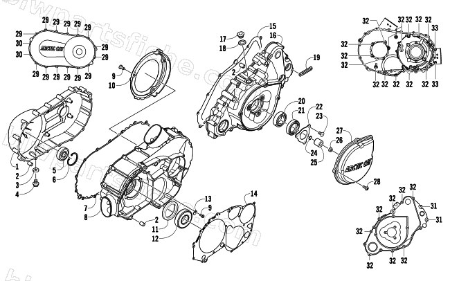 CLUTCH/V-BELT/MAGNETO COVER ASSEMBLY diagram